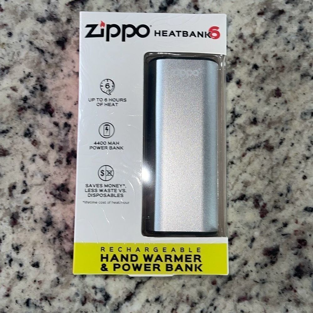 Zippo Manufacturing Company‎ Silver HeatBank 6 Rechargeable Handwarmer New